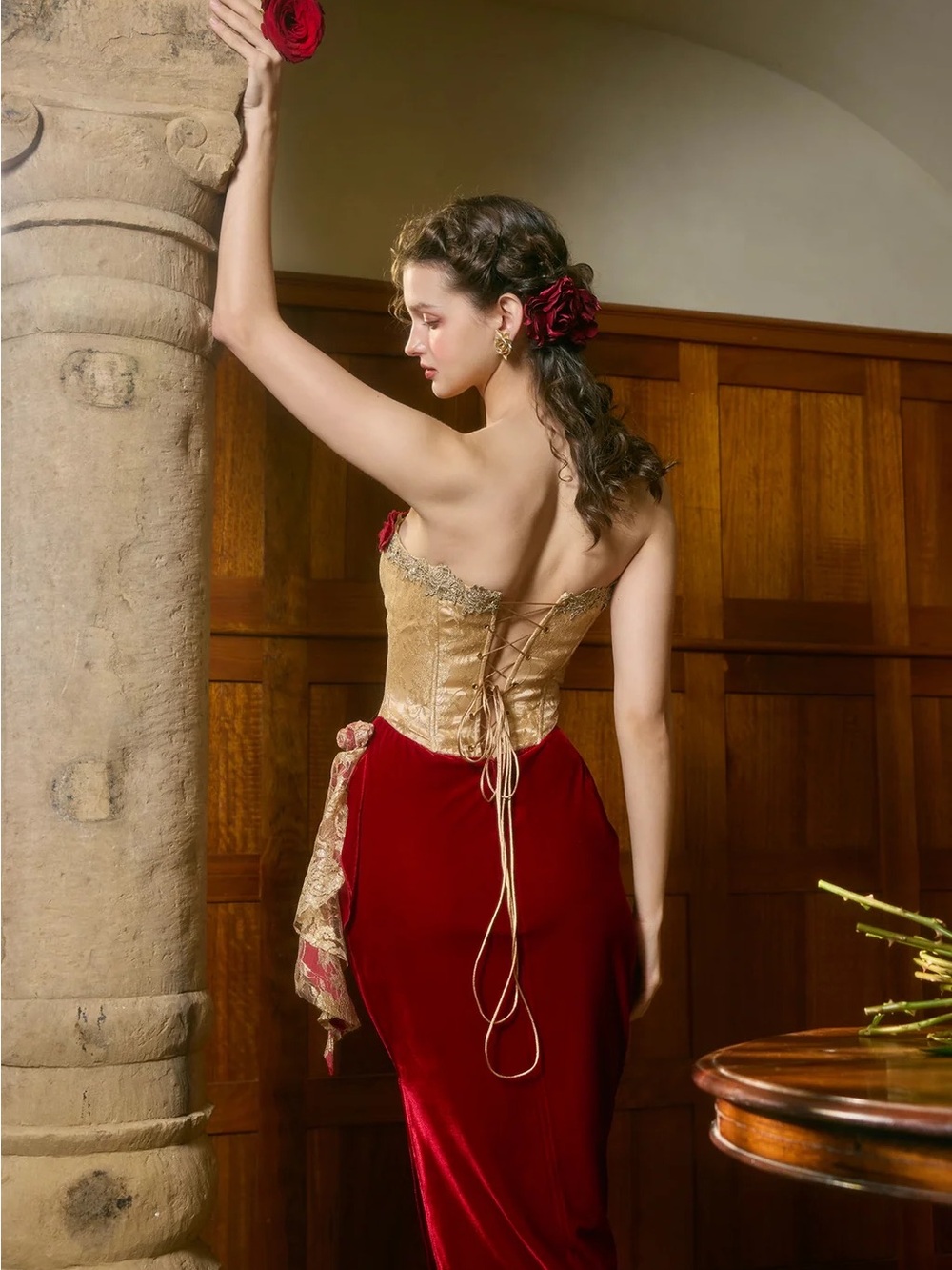 NEW LaceMade Wild Rose Spain Corset Dress Size XS - Picture 7 of 16